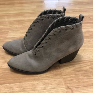 Taupe suede booties